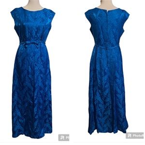 Vintage Emma Domb 1960s Floral Brocade Gown Dress